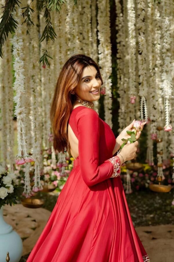 Red Wedding Wear Heavy Embroidered Anarkali Suit