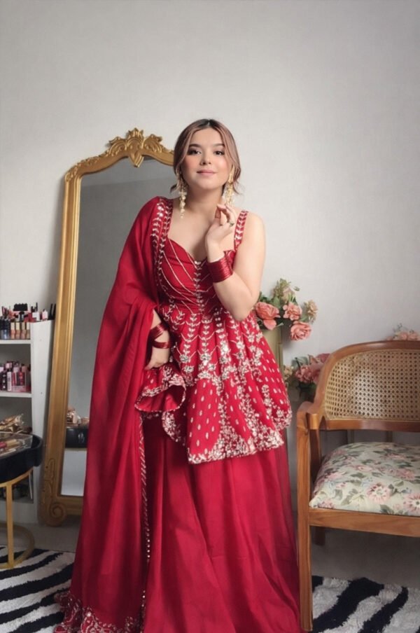 TD-6103_3.jpg Gulal Georgette Sharara Set with Heavy Sequins & Zari Embroidery