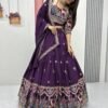 Tapi-248PURPLE_3.jpg Purple Embroidered Vichitra Lehenga Choli