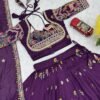 Tapi-248PURPLE_4.jpg Purple Embroidered Vichitra Lehenga Choli