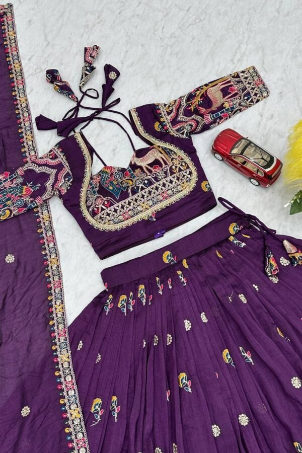 Tapi-248PURPLE_4.jpg Purple Embroidered Vichitra Lehenga Choli