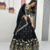 Black Color Thread Work Lehenga Choli