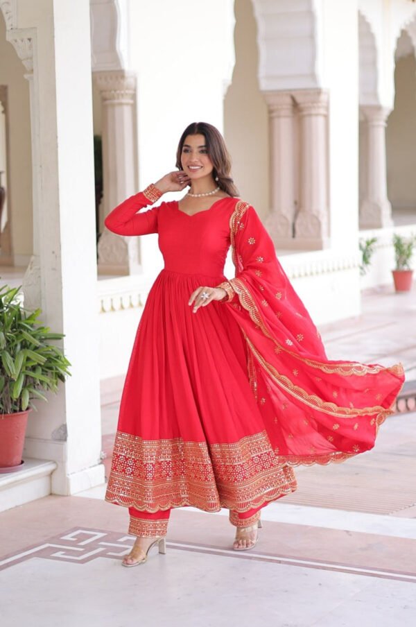 Wedding Special Red Anarkali Gown Set