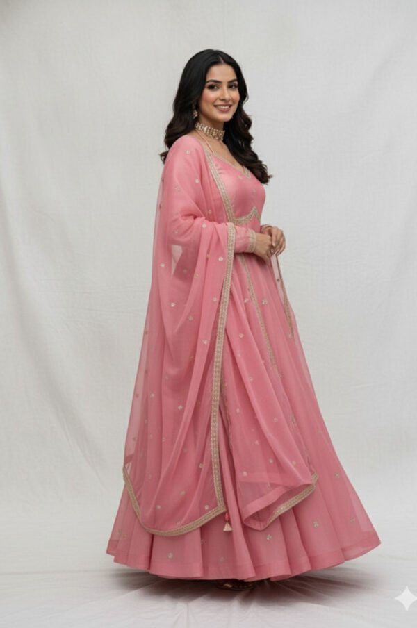 Candy Pink Anarkali Suit Set